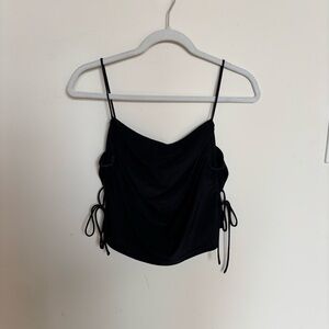 Black Tie-Back Crop Top